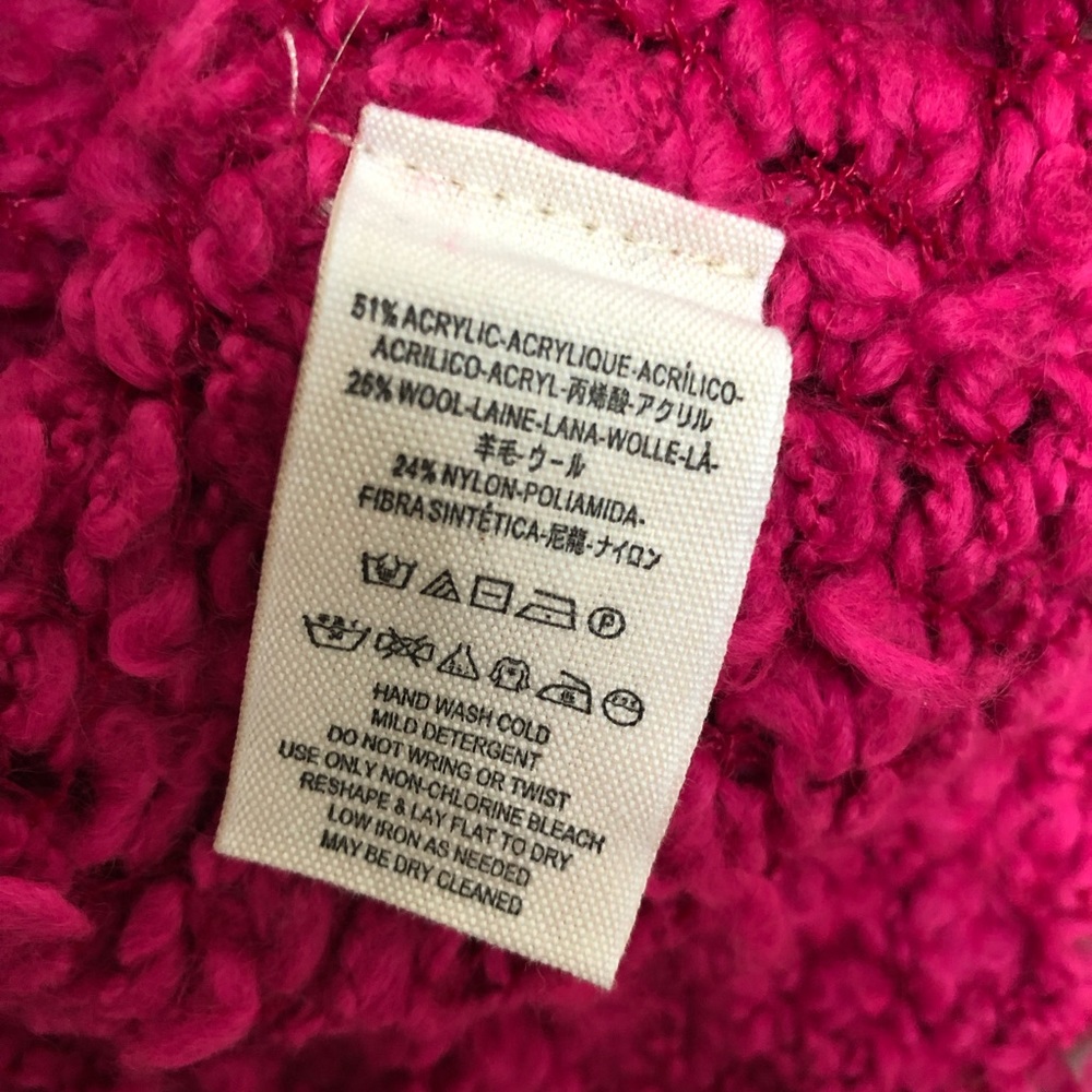 FREE PEOPLE SEPTEMBER SONG POLAR BEAR SHAG SWEATER PINK XS - Picture 9 of 9
